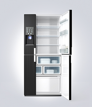 Open Fridge Freezer Water Dispenser